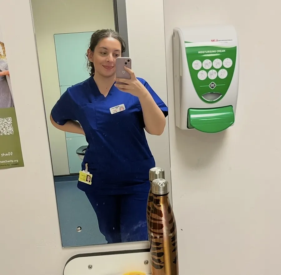 Emilia during her nursing studies
